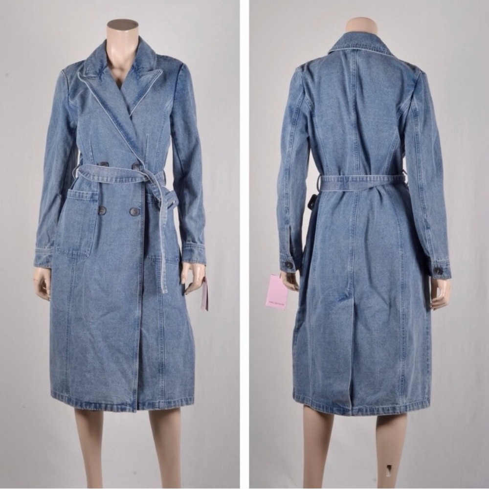 Avec Les Filles Blue Jean Jacket Coat - Picture 4 of 11
